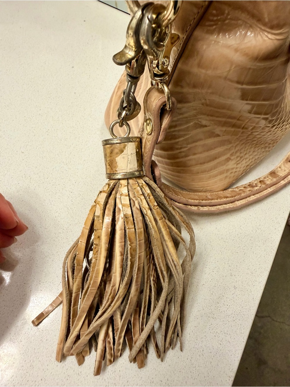 Brahmin Blossom Croc-Embossed with Tassel Purse - Picture 14 of 16